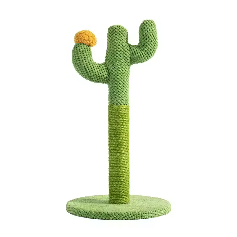 Eco-Friendly Wood Cat Scratching Toy Low-Priced Cactus Sisal Post for Grinding Claws Supplies for Feline Exercise